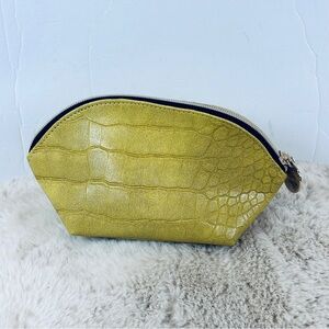 Elizabeth Arden Yellow Crocodile-Patterned‎ Cosmetic Bag